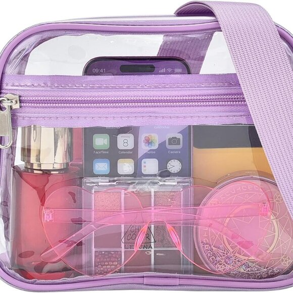 Adjustable Clear Crossbody Bag - Stadium Approved 8.3x6.5 in, Lightweight Design - Picture 7 of 10